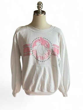 Vtg Seaworld Crewneck with Puff Pink Graphic Size M